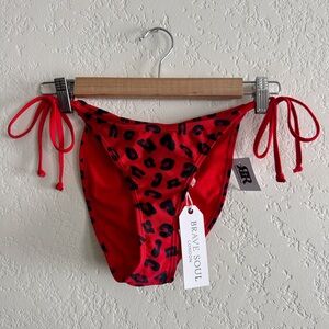 Brave Soul Red Leopard Bikini Bottom